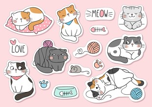 可爱猫咪贴纸集合