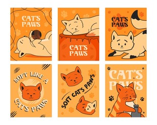 可爱猫咪插画图案集合
