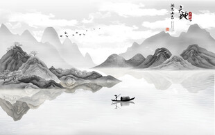 中国风山水背景