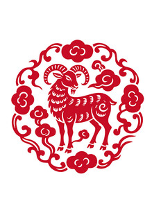 羊年  剪纸