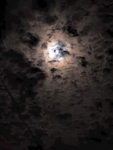 夜空中的明亮月亮