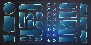 科技 UI 边框