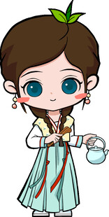 古风萌系少女执壶图