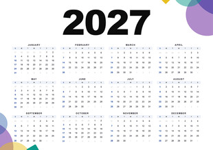 2027年日历模板