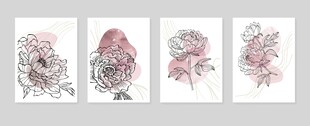 手绘花卉插画组图