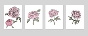 三幅花卉装饰画