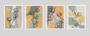 复古风格艺术画作展示