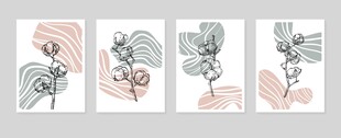 简约植物插画图案集合