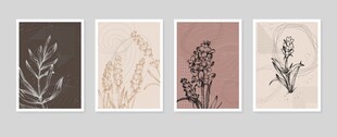 复古植物手绘插画