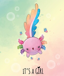 可爱粉色女宝宝主题插画