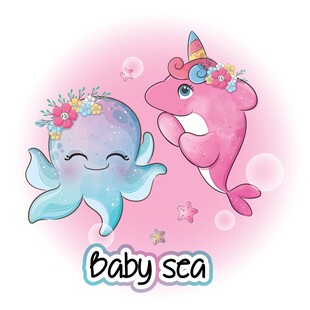 可爱海洋宝宝卡通形象