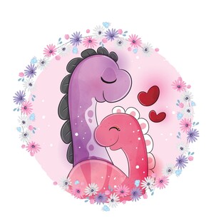 恐龙母子温馨爱意瞬间