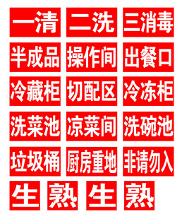 餐厅厨房操作间标识牌