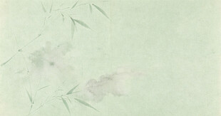 淡雅水墨风竹叶背景图