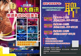 足浴技师ktv招聘宣传海报