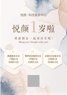 ins风皮肤管理周年海报