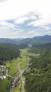 山间绿野风景俯瞰图