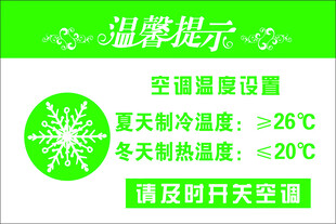 温馨提示请及时开关空调展板