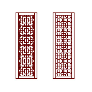 传统古典中式门窗图案