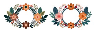 复古花卉花环