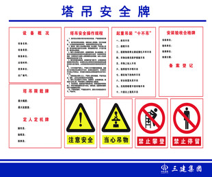 塔吊安全警示牌展示