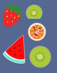 多彩水果切片图