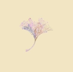 梦幻手绘风单枝花卉图案