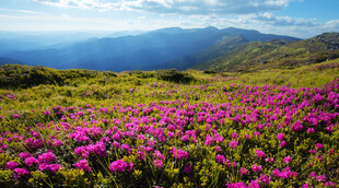 山间绚烂花海美景