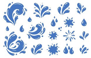 蓝色水花素材