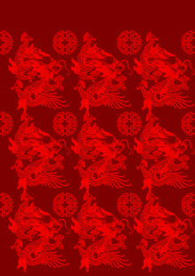 红色复古风鬼怪图案设计