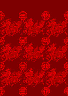 红色花卉图案背景纹理