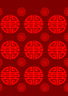 红色中式双喜图案背景