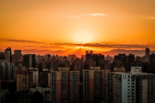 城市日落美景