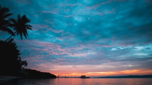 海边绝美日落天空景象