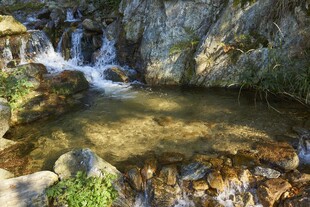 山间溪流小瀑布景观