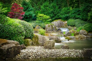 日式园林溪流景观