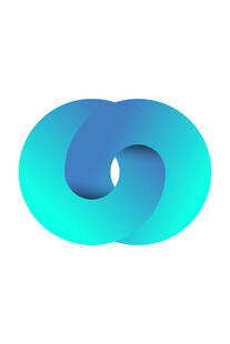 蓝绿渐变环形抽象图标