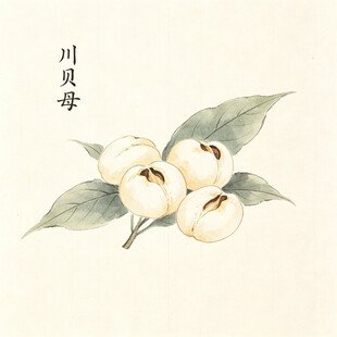 手绘川贝母植物图