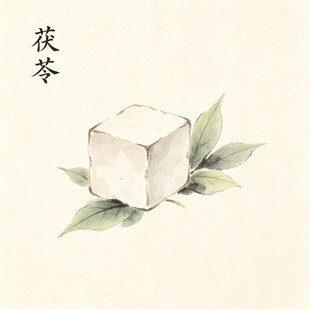 茯苓插画 清新中式药材图