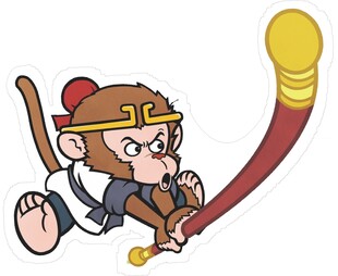 孙悟空持金箍棒卡通形象