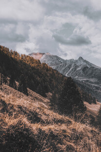 山间秋景云雾缭绕山脉