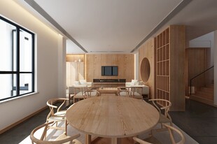 中式简约茶室室内场景