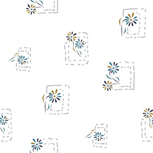 花卉餐具图案无缝背景图