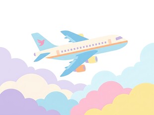 卡通民航插画