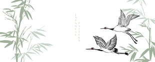 竹鹤国风插画