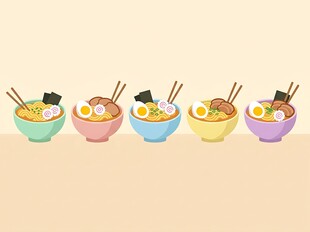 日式拉面插画