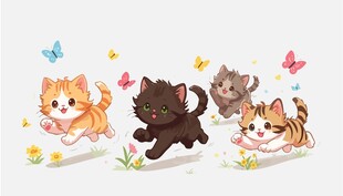 萌宠猫咪插画