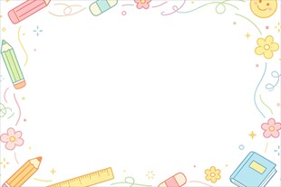 多彩文具边框背景图