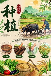 传统农耕种植宣传海报