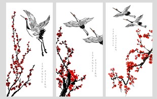 国风仙鹤挂画